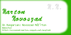 marton novoszad business card